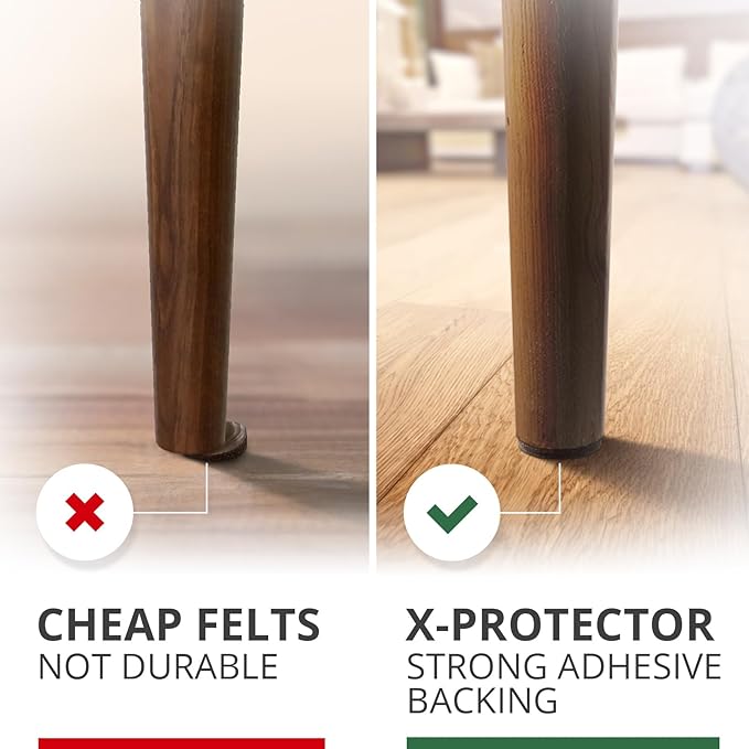 X - Protector Felt Furniture Pads - 24 Pcs 2" Round - Chair & Floor Protectors - For Hardwood Floors - Protect Your Floors! (Brown) | Furniture Pads - TrueDesk