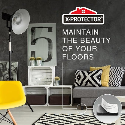 X - PROTECTOR Felt Furniture Pads - 48 PCS 1" - Felt Pads Floor Protectors - Chair Felt Pads - Felt Pads for Furniture Feet - Furniture Pads for Hardwood Floors - Protect Your Floors! (Black, Square) | Furniture Pads - TrueDesk