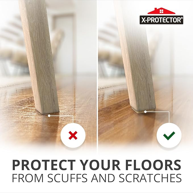 X - PROTECTOR Felt Furniture Pads - 48 PCS 1" - Felt Pads Floor Protectors - Chair Felt Pads - Felt Pads for Furniture Feet - Furniture Pads for Hardwood Floors - Protect Your Floors! (Beige, Square) | Furniture Pads - TrueDesk