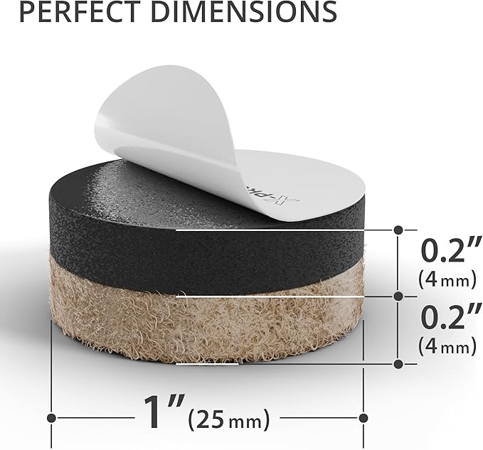 X - Protector Felt Furniture Sliders for Hardwood Floors 24 PCS 1” - Self - Adhesive Furniture Slider - Heavy - Duty Furniture Movers for Hard Surfaces - Felt Sliders - Move Your Furniture Easily! | Furniture Sliders - TrueDesk