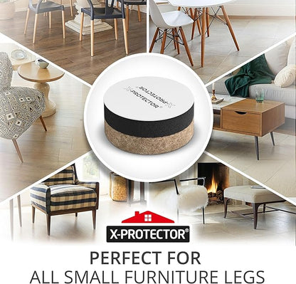 X - Protector Felt Furniture Sliders for Hardwood Floors 24 PCS 1” - Self - Adhesive Furniture Slider - Heavy - Duty Furniture Movers for Hard Surfaces - Felt Sliders - Move Your Furniture Easily! | Furniture Sliders - TrueDesk