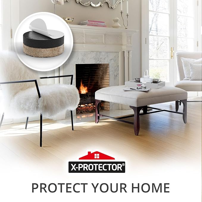 X - Protector Felt Furniture Sliders for Hardwood Floors 24 PCS 1” - Self - Adhesive Furniture Slider - Heavy - Duty Furniture Movers for Hard Surfaces - Felt Sliders - Move Your Furniture Easily! | Furniture Sliders - TrueDesk