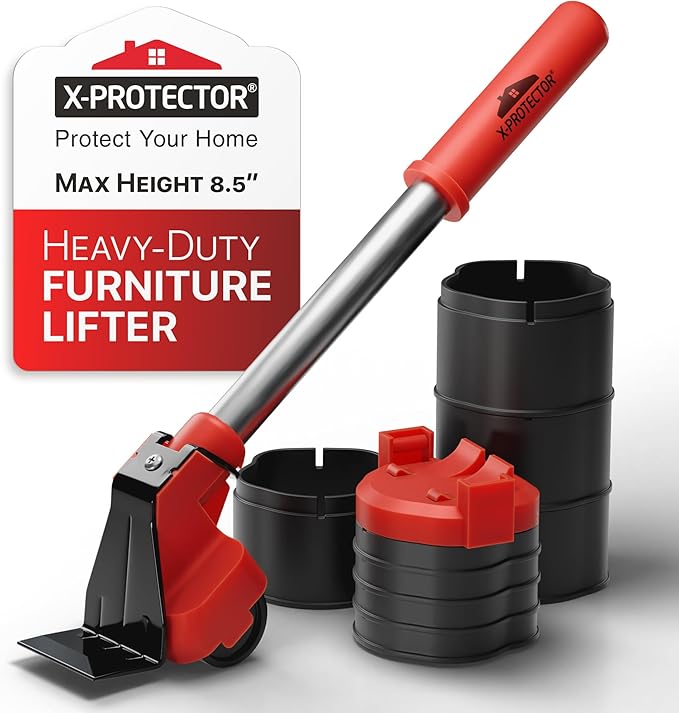 X - Protector Furniture Lifter Tool - Premium Furniture Jack Lifter Tool to Lift Furniture Easily - Appliance Lifter with 8.5" Adjustable Height - Ideal Jack to Lift Furniture Easily with Minimal Effort | Furniture Sliders - TrueDesk