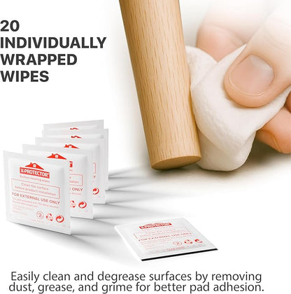 X - Protector Furniture Pads Preparation Set - Includes Metal File, Microfiber Cloth & 20 Cleaning Wipes - Furniture Surface Prep Kit for Easy Installation of Furniture Pads! | Furniture Pads - TrueDesk