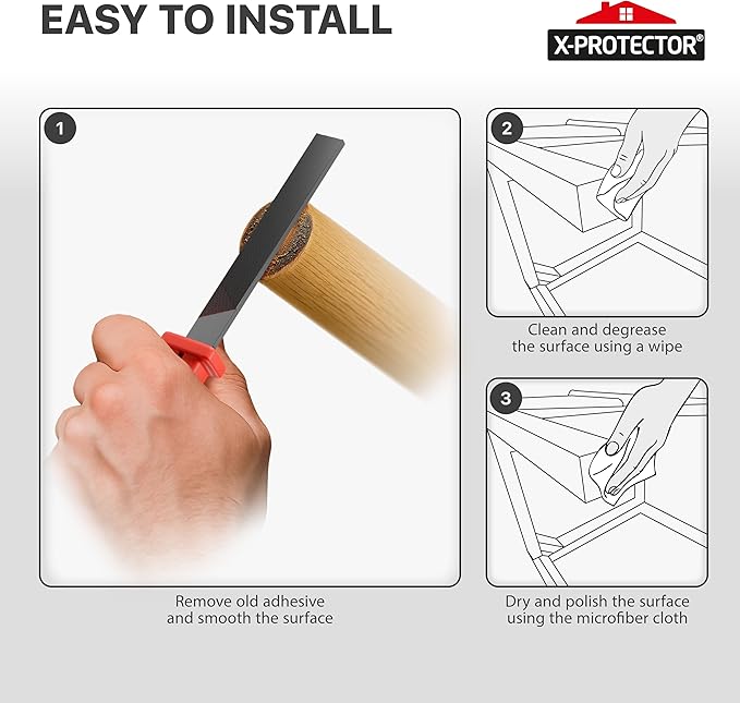 X - Protector Furniture Pads Preparation Set - Includes Metal File, Microfiber Cloth & 20 Cleaning Wipes - Furniture Surface Prep Kit for Easy Installation of Furniture Pads! | Furniture Pads - TrueDesk