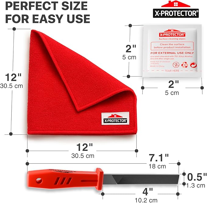 X - Protector Furniture Pads Preparation Set - Includes Metal File, Microfiber Cloth & 20 Cleaning Wipes - Furniture Surface Prep Kit for Easy Installation of Furniture Pads! | Furniture Pads - TrueDesk