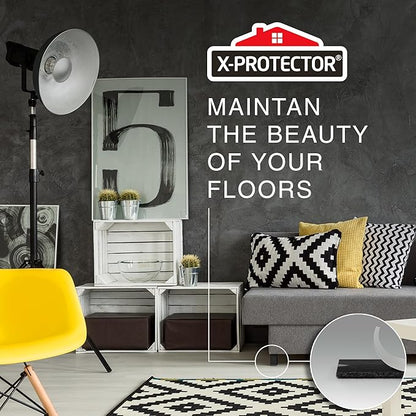 X - Protector Premium Felt Furniture Pads - 20 PCS 6 x 1/2" - Black Rectangular Pads with Tenacious Adhesive - Protects Hardwood, Laminate & Tile Floors | Furniture Pads - TrueDesk