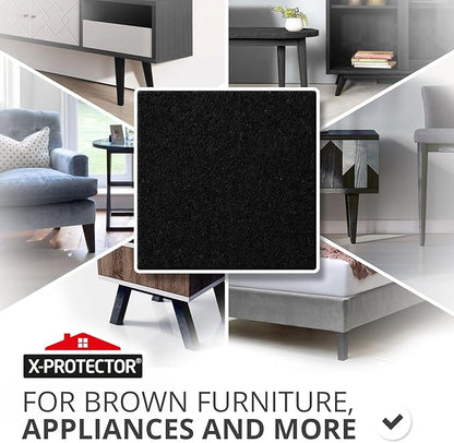 X - Protector Premium Felt Furniture Pads - 20 PCS 6 x 1/2" - Black Rectangular Pads with Tenacious Adhesive - Protects Hardwood, Laminate & Tile Floors | Furniture Pads - TrueDesk