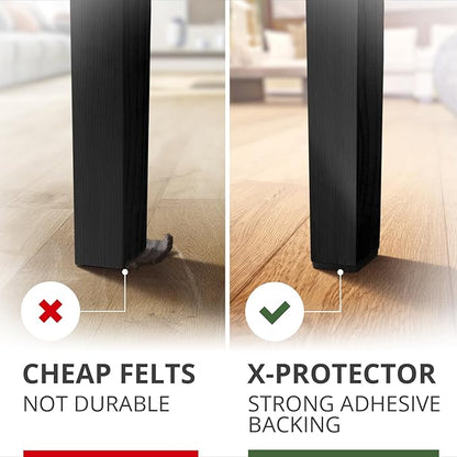 X - Protector Premium Felt Furniture Pads - 20 PCS 6 x 1/2" - Black Rectangular Pads with Tenacious Adhesive - Protects Hardwood, Laminate & Tile Floors | Furniture Pads - TrueDesk