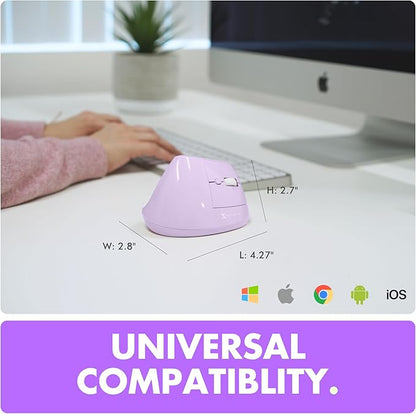 X9 Performance Wireless Vertical Ergonomic Mouse - (BT + 2.4Ghz) - Click in Comfort - Up to 4000 DPI, 6 Button, Rechargeable - Bluetooth Ergonomic Vertical Mouse Wireless - for Mac and PC - Purple | Mice - TrueDesk