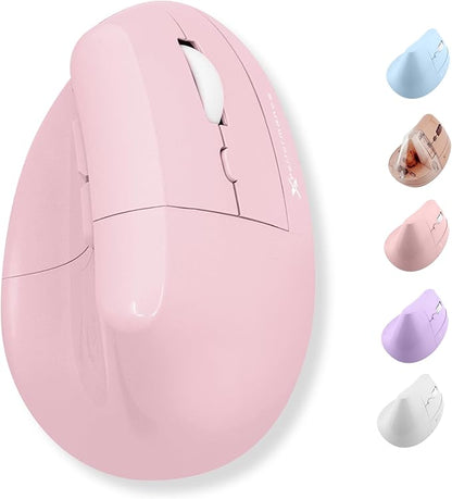 X9 Performance Wireless Vertical Ergonomic Mouse - (BT + 2.4Ghz) - Click in Comfort - Up to 4000 DPI, 6 Button, Rechargeable - Bluetooth Ergonomic Vertical Mouse Wireless - for Mac and PC - Pink | Mice - TrueDesk