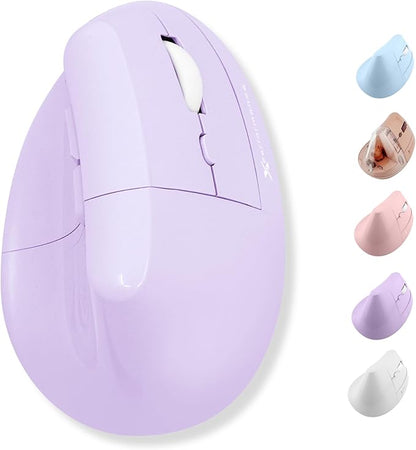 X9 Performance Wireless Vertical Ergonomic Mouse - (BT + 2.4Ghz) - Click in Comfort - Up to 4000 DPI, 6 Button, Rechargeable - Bluetooth Ergonomic Vertical Mouse Wireless - for Mac and PC - Purple | Mice - TrueDesk