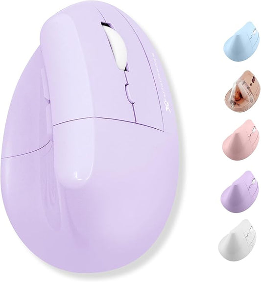 X9 Performance Wireless Vertical Ergonomic Mouse - (BT + 2.4Ghz) - Click in Comfort - Up to 4000 DPI, 6 Button, Rechargeable - Bluetooth Ergonomic Vertical Mouse Wireless - for Mac and PC - Purple | Mice - TrueDesk