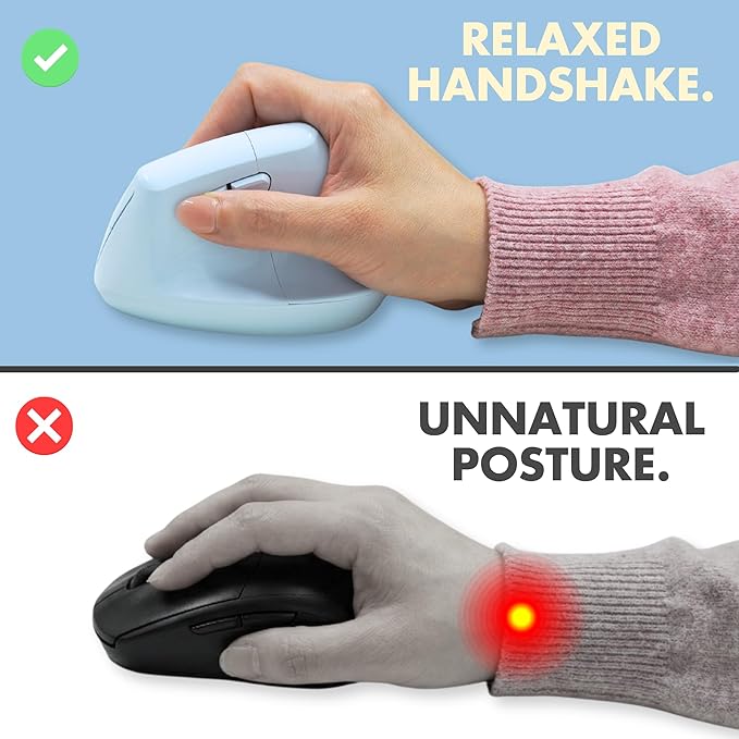 X9 Performance Wireless Vertical Ergonomic Mouse - (BT + 2.4Ghz) - Click in Comfort - Up to 4000 DPI, 6 Button, Rechargeable - Bluetooth Ergonomic Vertical Mouse Wireless - for Mac and PC - Blue | Mice - TrueDesk
