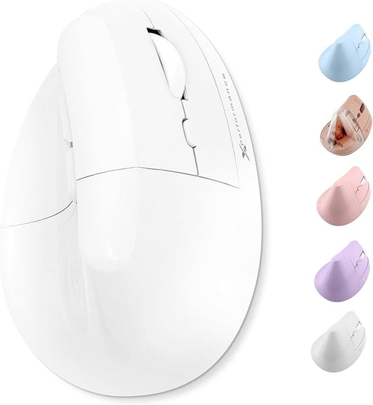 X9 Performance Wireless Vertical Ergonomic Mouse - (BT + 2.4Ghz) - Click in Comfort - Up to 4000 DPI, 6 Button, Rechargeable - Bluetooth Ergonomic Vertical Mouse Wireless - for Mac and PC - White | Mice - TrueDesk