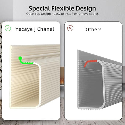 YECAYE 157in Cable Management, Cord Organizer,Easy Install Self - Adhesive Cable Organizer,Cord Management, Desk Wire Holder for Office Organization,Child and Pet Proofing, Beige | Cable Raceways - TrueDesk