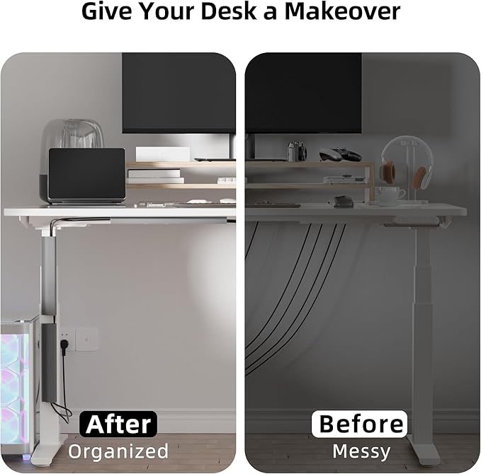 YECAYE 157in Cable Management, Cord Organizer,Easy Install Self - Adhesive Cable Organizer,Cord Management, Desk Wire Holder for Office Organization,Child and Pet Proofing, Grey | Cable Raceways - TrueDesk