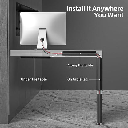 YECAYE 157in Cable Management, Cord Organizer,Easy Install Self - Adhesive Cord Hider, Cable Organizer, Cable Hider for Office Organization,Child & Pet Proof, Black | Cable Raceways - TrueDesk
