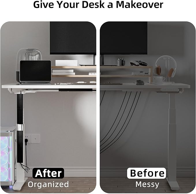 YECAYE 157in Cable Management, Cord Organizer,Easy Install Self - Adhesive Cord Hider, Cable Organizer, Cable Hider for Office Organization,Child & Pet Proof, Black | Cable Raceways - TrueDesk