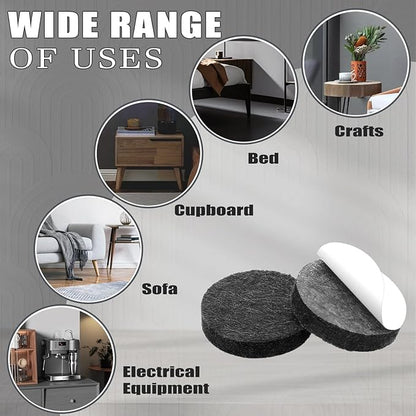 Yelanon Felt Furniture Pads - 182 Pcs Premium Felt Pads for Chair Legs Furniture, Floor Protectors for Hardwood Floors,Black & Brown | Furniture Pads - TrueDesk