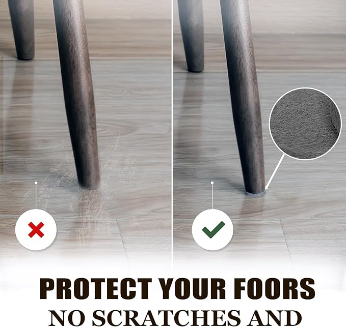 Yelanon Felt Furniture Pads - 182 Pcs Premium Felt Pads for Chair Legs Furniture, Floor Protectors for Hardwood Floors,Black & Brown | Furniture Pads - TrueDesk