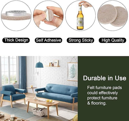 Yelanon Felt Furniture Pads - 182 Pcs Premium Felt Pads for Chair Legs Furniture, Floor Protectors for Hardwood Floors,Brown & Beige | Furniture Pads - TrueDesk
