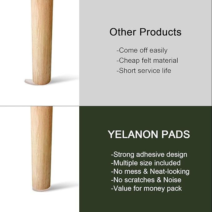 Yelanon Felt Furniture Pads - 182 Pcs Premium Felt Pads for Chair Legs Furniture, Floor Protectors for Hardwood Floors,Brown & Beige | Furniture Pads - TrueDesk