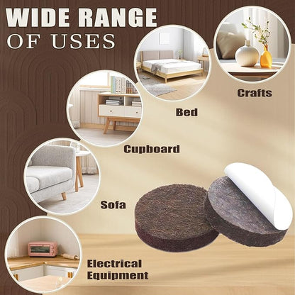 Yelanon Felt Furniture Pads - 56 Pcs(1+2)” Premium Felt Pads for Chair Legs Furniture, Floor Protectors for Hardwood Floors,Brown | Furniture Pads - TrueDesk