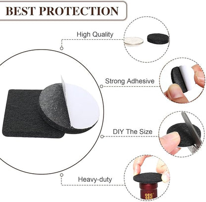 Yelanon Felt Furniture Pads - 60 Pcs Premium Felt Pads for Chair Legs Furniture, Floor Protectors for Hardwood Floors, Black | Furniture Pads - TrueDesk