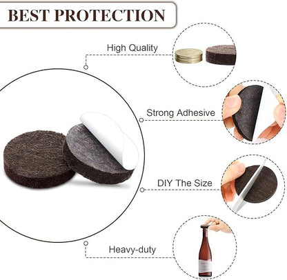 Yelanon Felt Furniture Pads for Hardwood Floors - 216 Pcs Premium Felt Pads for Chair Legs, Floor Protectors for Furniture,Black & Brown | Furniture Pads - TrueDesk