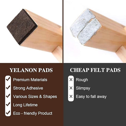 Yelanon Felt Furniture Pads for Hardwood Floors - 216 Pcs Premium Felt Pads for Chair Legs, Floor Protectors for Furniture,Black & Brown | Furniture Pads - TrueDesk