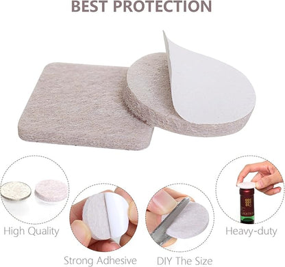Yelanon Felt Furniture Pads for Hardwood Floors - 24 Pcs 2.5" Premium Felt Pads for Chair Legs, Floor Protectors for Furniture, Beige | Furniture Pads - TrueDesk