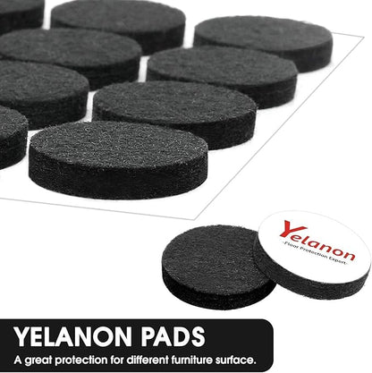 Yelanon Felt Furniture Pads for Hardwood Floors - 24 Pcs 2.5" Premium Felt Pads for Chair Legs, Floor Protectors for Furniture, Black | Furniture Pads - TrueDesk