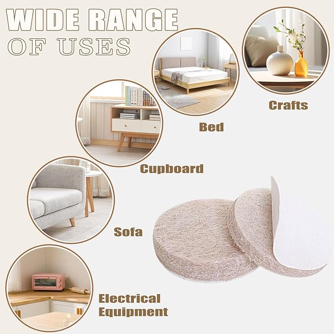 Yelanon Felt Furniture Pads for Hardwood Floors - 36 Pcs 2" Premium Floor Protectors for Furniture, Felt Pads for Chair Legs, Beige | Furniture Pads - TrueDesk