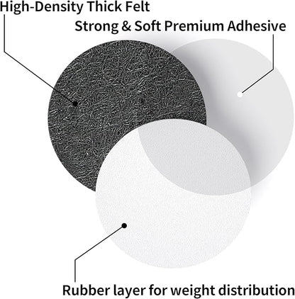 Yelanon Felt Furniture Pads for Hardwood Floors - 80 Pcs Premium Felt Pads for Chair Legs, Floor Protectors for Furniture, Black | Furniture Pads - TrueDesk