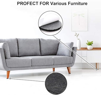 Yelanon Felt Furniture Pads for Hardwood Floors - 80 Pcs Premium Felt Pads for Chair Legs, Floor Protectors for Furniture, Black | Furniture Pads - TrueDesk
