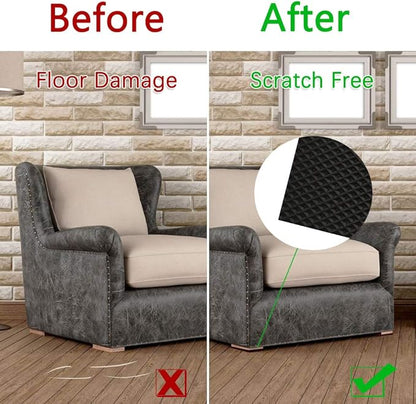 Yelanon Non Slip Furniture Pads - 12pcs 4" Furniture Grippers Hardwood Floors, Non Skid for Furniture Legs,Self Adhesive Rubber Feet, Anti Slide Furniture Floors Protectors for Keep Couch Stoppers | Furniture Pads - TrueDesk