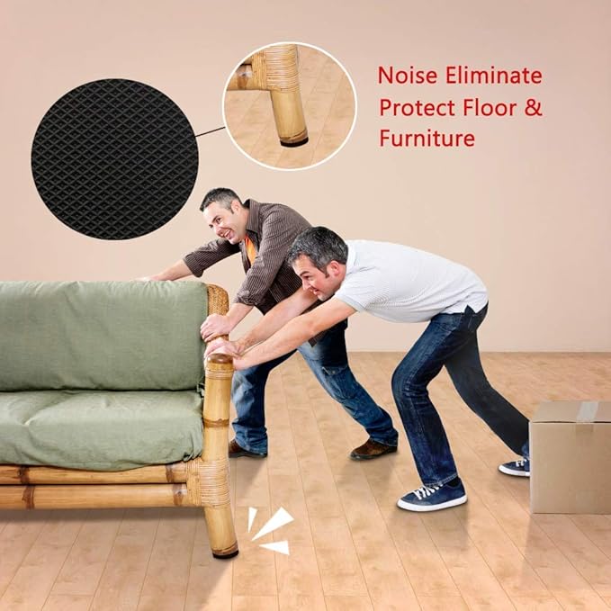 Yelanon Non Slip Furniture Pads - 16 pcs 3" Round Felt & EVA Furniture Grippers, Dark Brown & Black, Self Adhesive Rubber Feet for Hardwood, Laminate, Tile, Vinyl, Cork Floors | Furniture Pads - TrueDesk