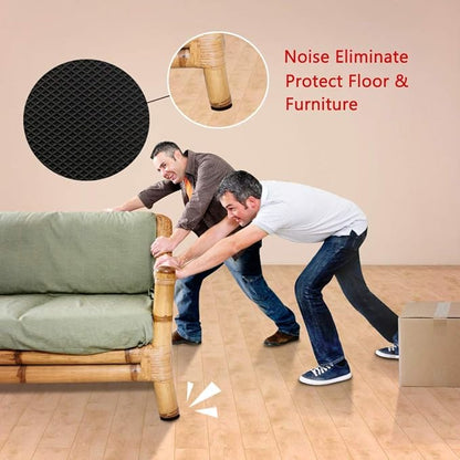 Yelanon Non Slip Furniture Pads - 16 pcs 3" Round Felt & EVA Furniture Grippers, Dark Brown & Black, Self Adhesive Rubber Feet for Hardwood, Laminate, Tile, Vinyl, Cork Floors | Furniture Pads - TrueDesk