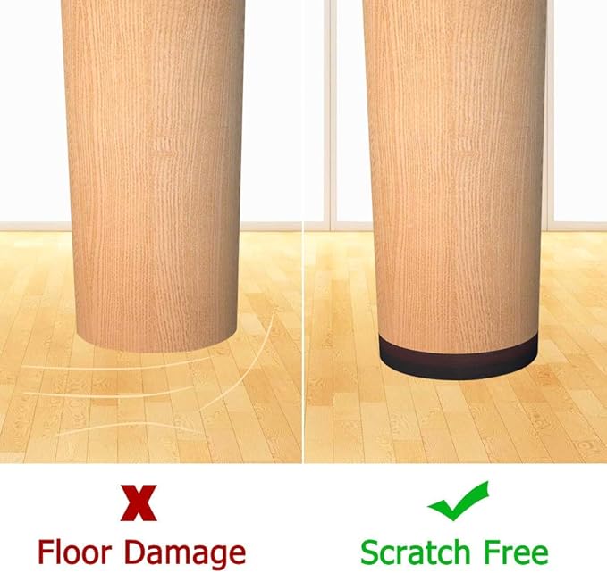 Yelanon Non Slip Furniture Pads - 16 pcs 3" Round Felt & EVA Furniture Grippers, Dark Brown & Black, Self Adhesive Rubber Feet for Hardwood, Laminate, Tile, Vinyl, Cork Floors | Furniture Pads - TrueDesk