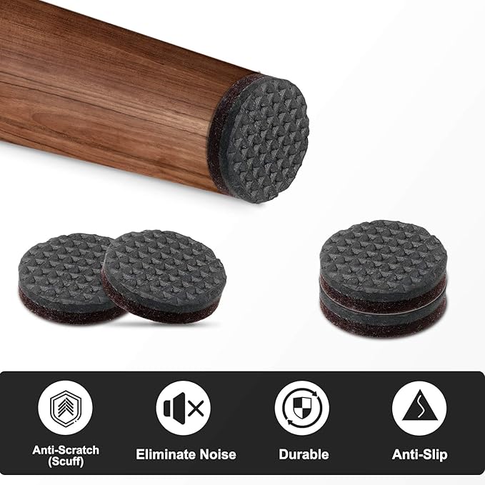 Yelanon Non Slip Furniture Pads - 36 pcs 1’’Furniture Grippers, Non Skid Furniture Legs,Self Adhesive Rubber Furniture Feet, Anti Slide Furniture Hardwood Floor Protector for Keep Furniture Stoppers | Furniture Pads - TrueDesk