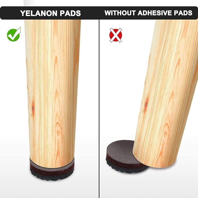 Yelanon Non Slip Furniture Pads – 8pcs 3" Rubber Furniture Pads (4 Round + 4 Square), Anti Slip Furniture Grippers for Hardwood Floors, Floor Protectors to Prevent Sliding & Scratches | Furniture Pads - TrueDesk