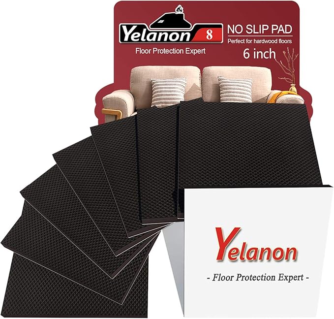 Yelanon Non Slip Furniture Pads - 8pcs 6" Grippers Hardwood Floors, Non Skid for Furniture Legs,Self Adhesive Rubber Furniture Feet, Anti Slide Furniture Floors Protectors for Keep Couch Stoppers | Furniture Pads - TrueDesk