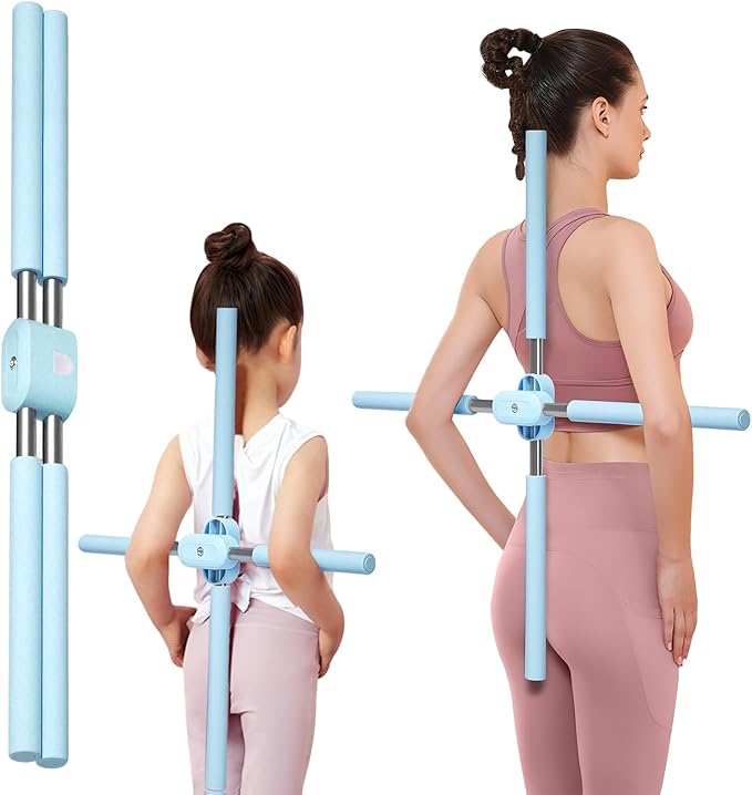 Yoga Stick, Back Cross Orthosis for Adult And Child, Foam Stainless Steel Material, Improving Hunchback and Chest Back Support, Hump Corrector Posture Corrector Stick Stretching rod(23.6 - 35.4in) | Back Braces - TrueDesk