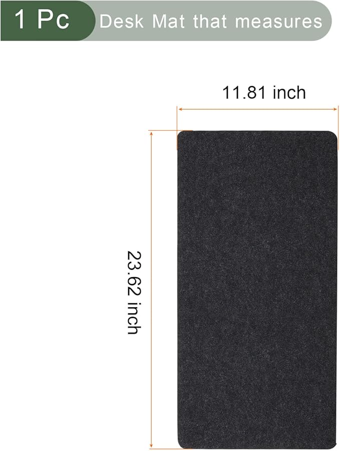 YOKIVE Desk Mat Protector, Felt Double - Sided Soft | Laptop Pad Writing Mat for Desktop Keyboard Mouse (Gray, 23.62x11.81 Inch) | Mouse Pads - TrueDesk