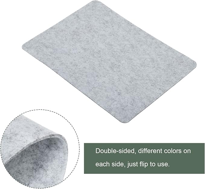 YOKIVE Mouse Pad, Felt Double - Sided Soft | Writing Mat for Desktop Mouse (Light Gray, 9.25x7.87 Inch) | Mouse Pads - TrueDesk