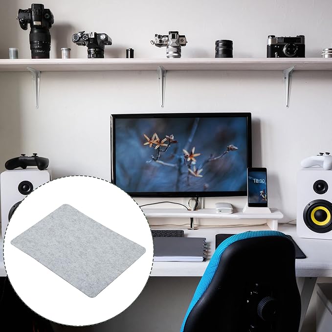 YOKIVE Mouse Pad, Felt Double - Sided Soft | Writing Mat for Desktop Mouse (Light Gray, 9.25x7.87 Inch) | Mouse Pads - TrueDesk