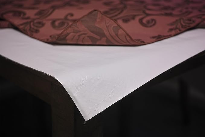 Yourtablecloth Deluxe Cushioned Heavy Duty Table Pad with Flannel Backing 52" X 108"Rectangle White | Table Pads - TrueDesk