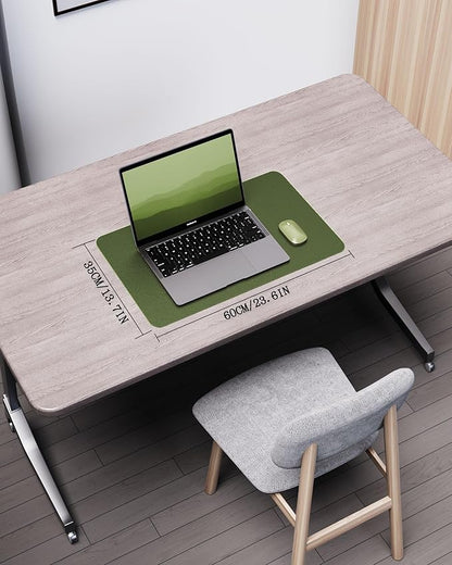 YSAGi Double - Sided Desk Mat, Eco Cork Desk Protector, Large Mouse Pad, Waterproof Blotter, Writing Pad for Office/Home (23.6"x13.7", Olive Green + Cork) | Desk Pads Blotters - TrueDesk