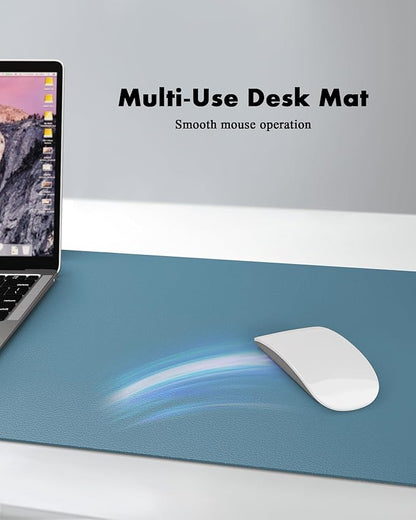 YSAGi Double - Sided Desk Mat, Eco Cork & Leather Desk Protector, Large Mouse Pad & Writing Pad for Office/Home (Sea Blue+Cork, 47.2" x 23.6") | Desk Pads Blotters - TrueDesk